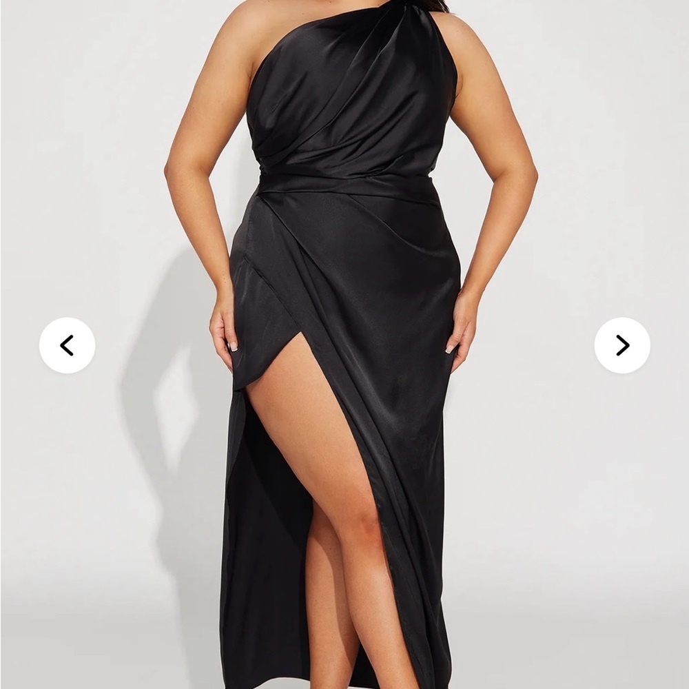 Fashion Nova Black One-Shoulder Dress